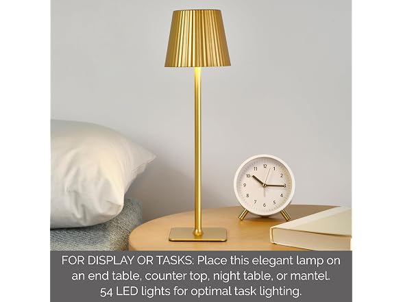 Mikasa 14.8" Gold Rechargeable LED Lamp