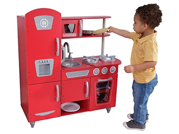 KidKraft Red Vintage Wooden Play Kitchen