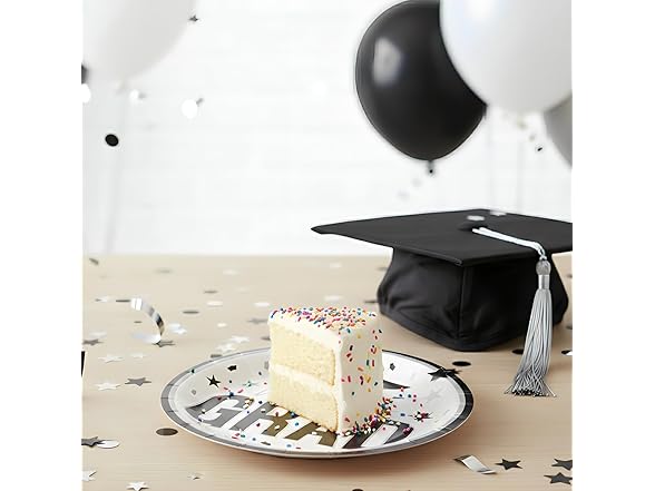 Fun Express Grad Plates 25ct White