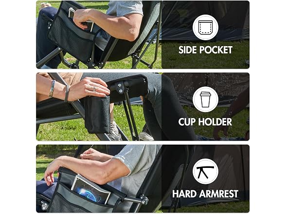 Portal Grey/Black Rocking Camping Chair