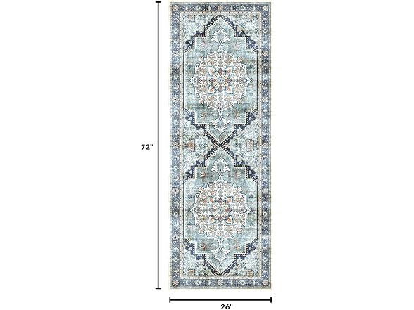 Gertmenian Washable Rug 2x6 Erin Blue