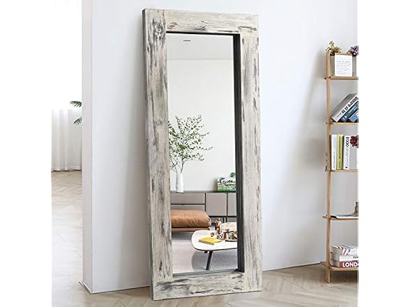 KIAYACI Full Length Mirror Wood Frame Wall Mounted Mirror