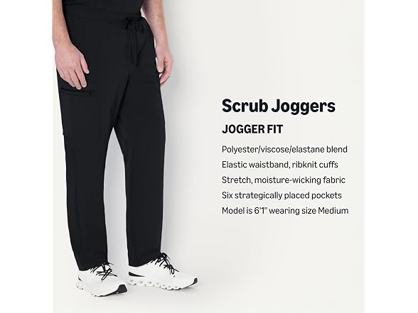 Amazon Basics Men Scrubs Tapered Leg Pants