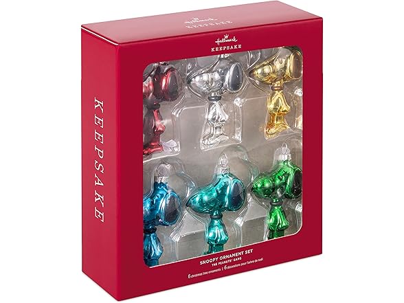 Hallmark Peanuts Snoopy Ornament 6Pk