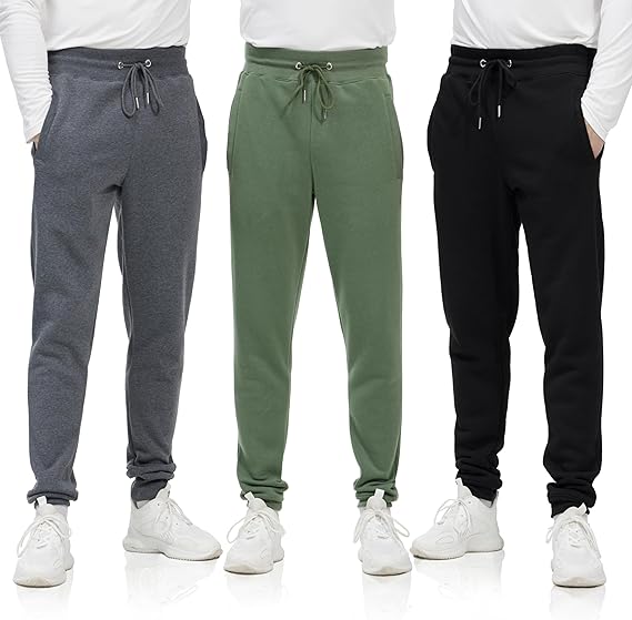 (3Pk) Men's Fleece Lined Joggers (S-3XL) - Gallery 21