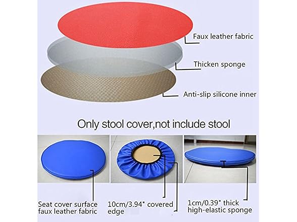 Levoberg Round Stool Cover Faux Leather