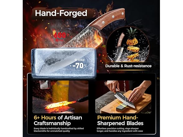 BOMASS Japanese Santoku Knife 7.1 Inch