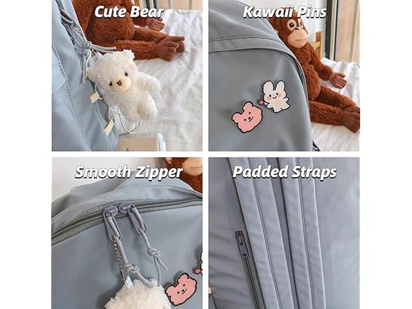 BILIPOPX Kawaii 15.6 Inch Laptop Backpack