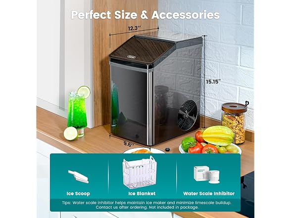 Gevi KNOVA Nugget Ice Maker, 40lbs/24H
