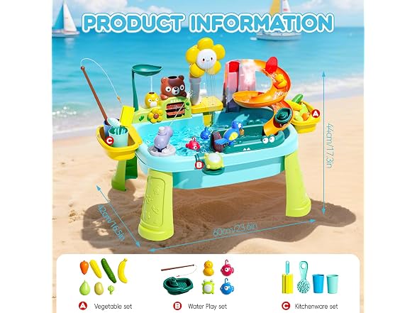 Ploomi Upgraded Toddler Sand Water Table