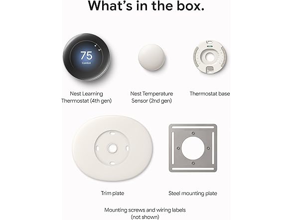 Google Nest Learning Thermostat (4th gen) + Nest Temperature (Open Box)
