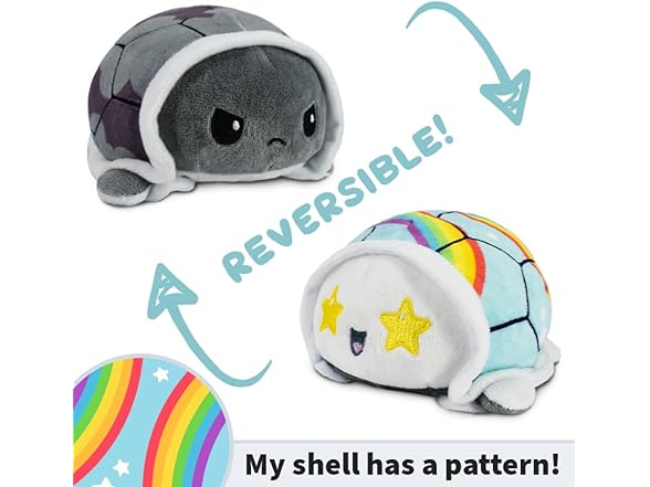 TeeTurtle Reversible Rainbow Turtle Plush