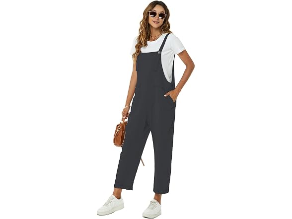 Flygo Women (XL) Cotton Linen Bib Jumpsuits