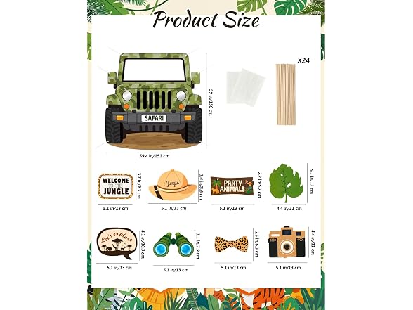 Bafei Jungle Safari Photo Booth Backdrop