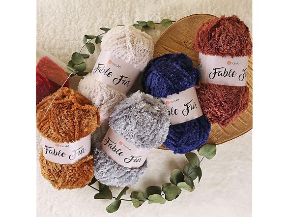 1 Skein YarnArt Fable Fur Yarn for Knitting