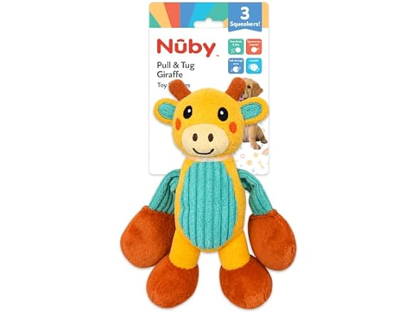 Nuby Pull & Tug Dog Toy – Interactive Plush Dog Toy