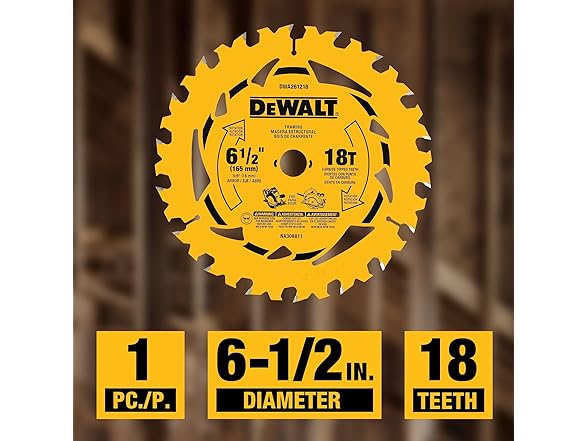 DEWALT 6-1/2 in. 18T and 24T Circular Saw Blade 2-Pk