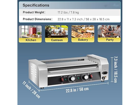 VEVOR Hot Dog Roller, 12 Hot Dog