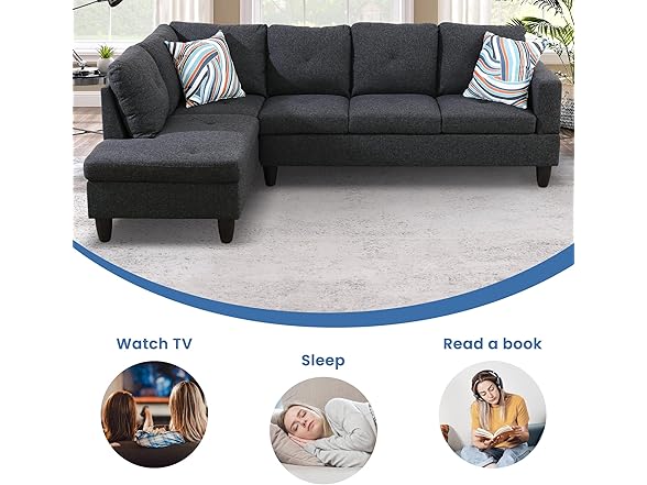 SumKea L-Shaped Sectional Sofa Set (Your Choice)