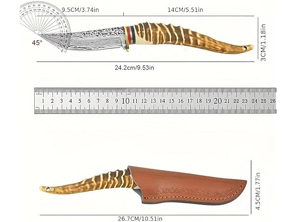 SAN TONG Fixed Blade Hunting Knife 3.7"