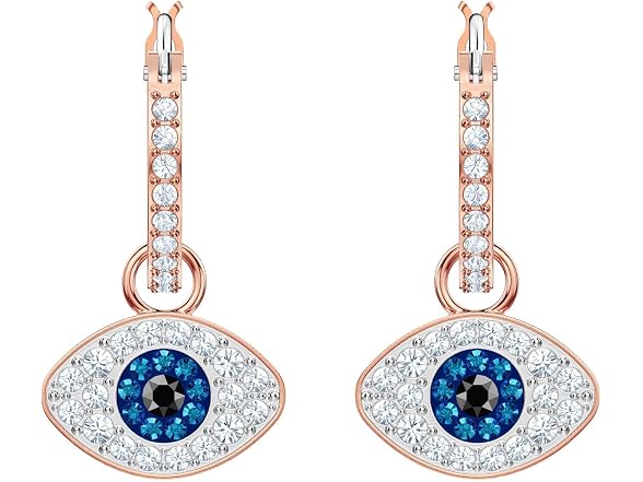 Swarovski Unisex Symbolic Evil Eye Hoop Earrings