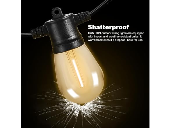 SUNTHIN 48FT Outdoor String Lights