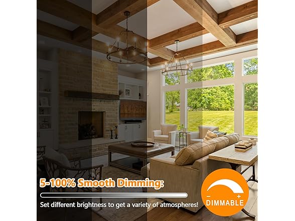 Brightever Dimmable Candelabra E12 LED Light Bulbs 60W