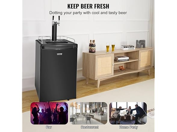 VEVOR Beer Kegerator, Dual Tap Draft