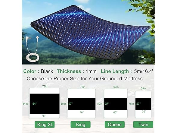 Grounding Mat for Bed (King, 76"x27")