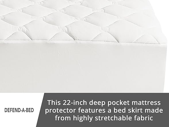 Defend-A-Bed Deluxe Quilted Waterproof Mattress Protector, Queen