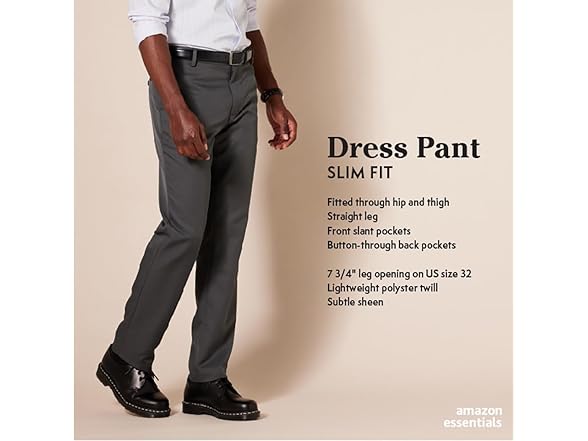 Amazon Essentials Mens Slim Fit Dress Pant