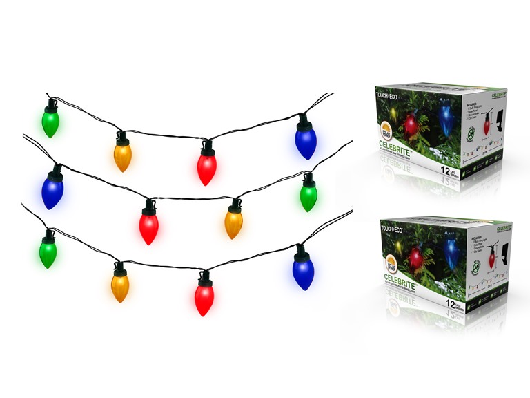 CELEBRITE Solar Multicolor Bulb String Light - 2 Pack