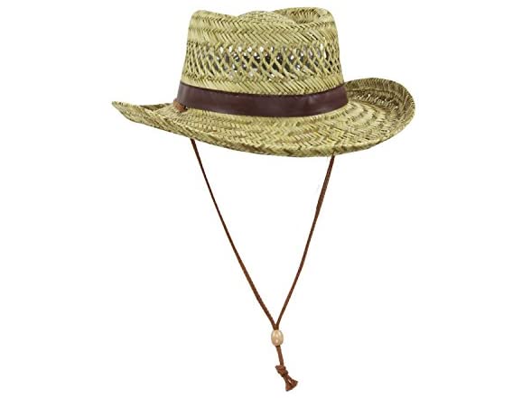 SUN & FUN Men (OS) Straw Flat Gambler Sun Hat Top