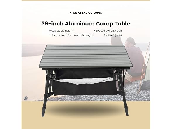 ARROWHEAD 39 in Aluminum Folding Table
