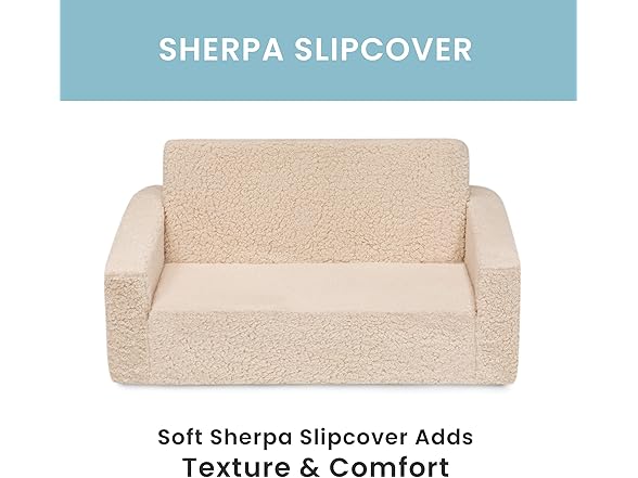 Delta Children Cozee Flip-Out Sherpa 2-in-1 Sofa