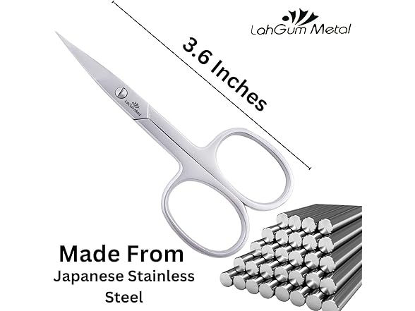 LahGum Metal Small Curved Nail Scissors For Nail Tip