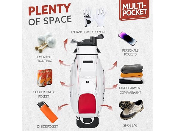 UNIHIMAL BC6275260307559 White Golf Cart Bag Pro (Open Box)