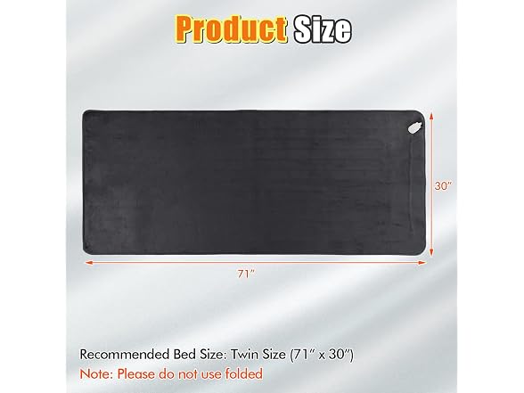 CLEEMAN Electric Heated Twin Mattress Pad