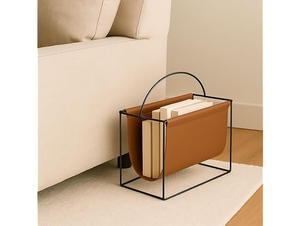 Fabulaxe Arch Gold-Tone Metal Magazine Rack 