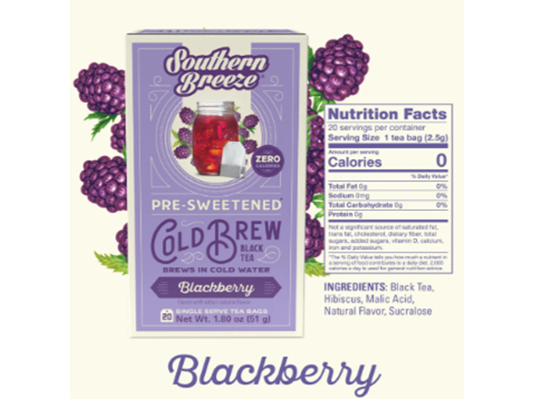 (6pk) Southern Breeze Blackberry Iced Tea Bags (20 bags per box)