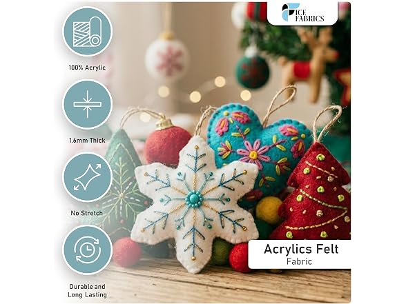 Ice Fabrics Craft Felt Fabric by The Yard, Royal Blue