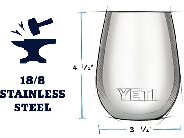 YETI Rambler Wine Drinking Cup, 10oz, Alpine Yellow