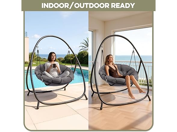 ZZW 8034 Hammock Hanging Chair with Stand Gray