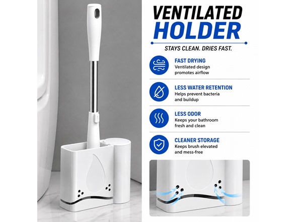 Silicone Toilet Brush and Holder Set