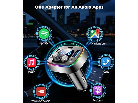 LIHAN Bluetooth Car Adapter 5.4, FM Transmitter