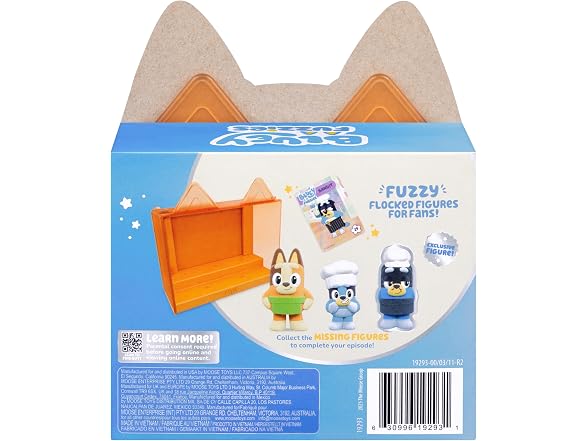 Bluey Fuzzies: Pavlova, 3 Flocked Mini-Figures