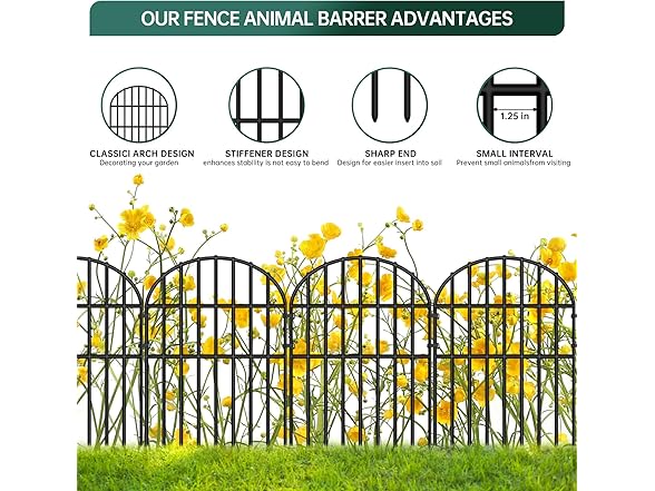 10 Panels No Dig Fence 10.8ft x 17"