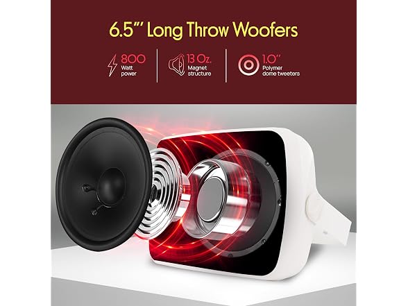 Pyle PDWR64BTW 6.5" BT Speaker System (White)