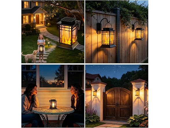 Brightever 4-Pack Solar Lanterns Outdoor Waterproof