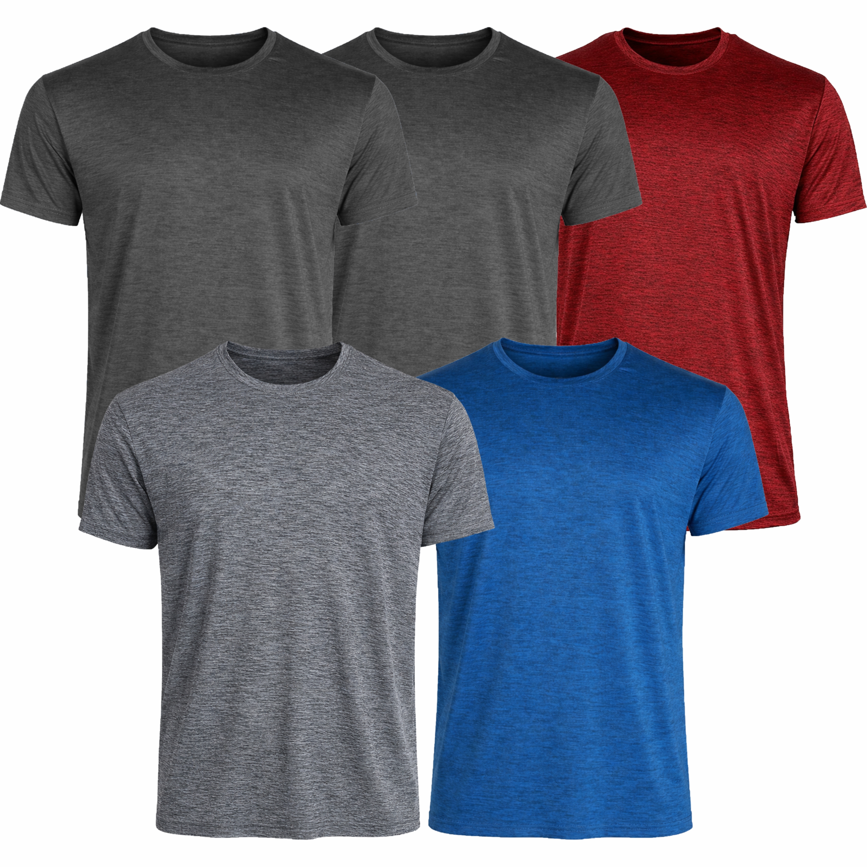 5Pk Mens S/S Moisture Wicking Tee - Gallery 9
